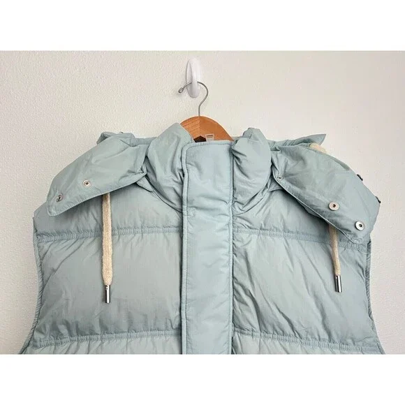 AMI Paris Alexandre Mattiussi Hooded Padded Gilet Down Vest Oversized Sky Blue - Picture 7 of 16